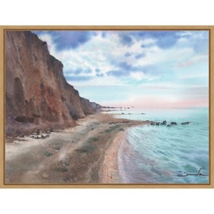 Amanti Art Tropical Wild Beach by Samira Yanushkova Canvas Wall Art Print Framed - 1 of 4