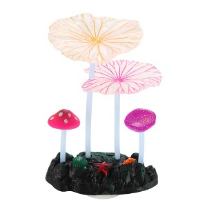 Unique Bargains Fluorescence Floating Glowing Silicone Artificial Lotus Leaves for Fish Tank Multicolor - 1 of 4