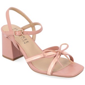 Journee Collection Womens Issmia Two Tone Covered Block Heel Multi Strap Sandals - 1 of 4