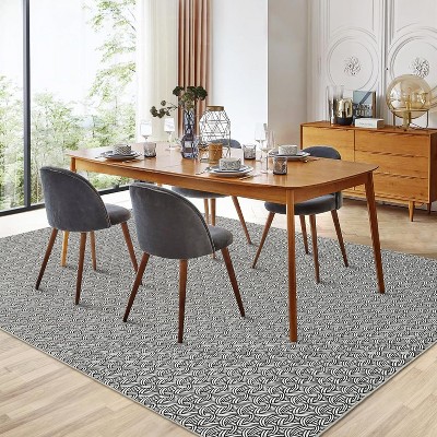 Garvee Braided Print Area Rugs ,Low Pile Ultra-Thin Floor Carpet for Living Room,Bedroom,Dining Room