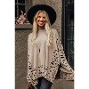 I AM A FASHION JUNKY Khaki Leopard Casual Side Slit High Neck Oversized Sweater - 3 of 4