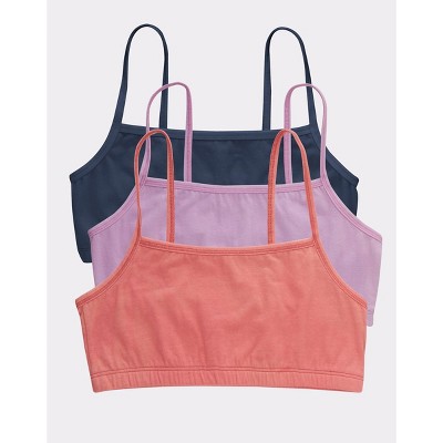 Hanes Women's String Crop Bralette, 3-Pack Navy Eclipse/Luminous Lilac ...
