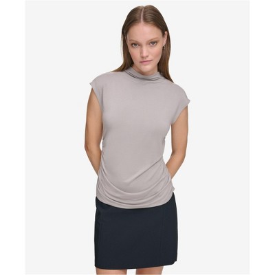 Calvin Klein Womens X Fit High Neck Sleeveless Blouse Top
