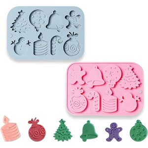 JDICTION 2PCS Christmas Silicone Chocolate Molds–3D Shaped Baking Molds for Chocolate, Jelly, Soap, Fondant, Candy, Gummies & Cake Decorating - 1 of 4
