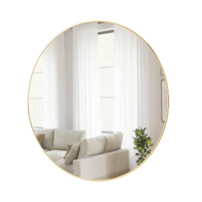 Elegant 36.5" Round Wall Mirror in Bronze and Gold Finish