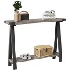 Farmhouse Narrow Entryway Table, 43.3" Console Table with Storage, 2 Tier Sofa Table with Metal Frame and MDF, Narrow Console Table Entryway-Grey - 2 of 4