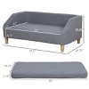 LAOTIES 38" Dog Sofa,Dog Couch With Removable Washable Cushion,Anti-Slip Feet,Wooden Frame - 2 of 4