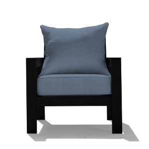 Honeycomb Outdoor Edisto Seat - Black Aluminum Chair: Weather Resistant Modular Patio Lounge Furniture - 1 of 4