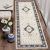 Washable Vintage Printed Rug Non Slip Low Pile Rug Soft Throw Floor Cover Foldable Indoor Carpet for Living Room Bedroom Playroom - 4 of 4