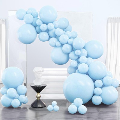 PartyWoo Balloons Baby Blue Light Pastel Sky Aqua 36 18 12 10 5 Inch 127 pcs