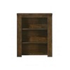 Royal Hampton 26 Inch Pier Bookcase with 2 Shelves, Solid Wood, Antique Oak Brown - 2 of 4