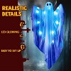 Joyfy 47” Halloween Hanging Ghost Outdoor Decoration, Flying Ghosts with Warm LED Light Party Decor Prop for Front Yard Patio Garden 2 Pack - 3 of 4