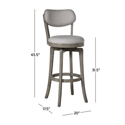 Sloan Aged Gray 43'' Swivel Bar Height Stool with Fog Upholstery