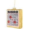 Northlight 3.5" Golden Bingo Card Glittered Glass Christmas Hanging Ornament - 4 of 4