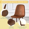 4-Piece Gray Fabric Backrest and Metal Combination Spoon Chair Set, Dining Chair - 3 of 4