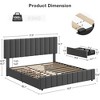 Garvee King Upholstered Bed Frame with 4 Storage Drawers, Adjustable Headboard & Wood Slats, No Box Spring Needed, Gray - 2 of 4