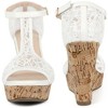 BLISSFUL STEP Women's Open Toe Platform Lace Wedge Heel Sandals - 2 of 3