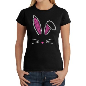 LA Pop Art Women's Word Art T-Shirt - Bunny Ears - 1 of 4