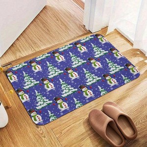 Christmas snowman Bathroom Rugs Winter Bath Mat Absorbent Non Slip Bathroom Mat Christmas Soft Floor Carpet 16x20 Inches - 1 of 1