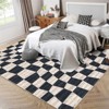 Washable Area Rugs, Modern Plaid Rugs for Living Rooms, Stain-Resistant Soft Geometric Rugs, Foldable Non-Slip Decorative Rugs - 2 of 4