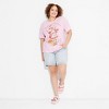 Women's Oversized Print Strawberry Shortcake Short Sleeve Graphic T-Shirt - Pink - 3 of 4