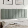 vidaXL Headboard Cushion Bedroom Hanging Upholstered Pillow Headboard Velvet - Light Gray 53.9" - 2 of 4