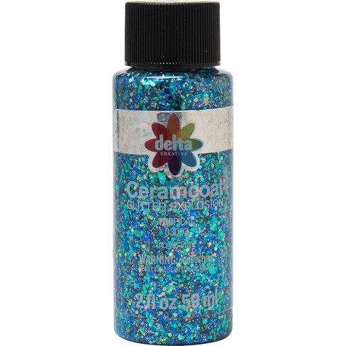 Delta Ceramcoat Glitter Explosion Acrylic Paint (2oz) - Tropical : Target
