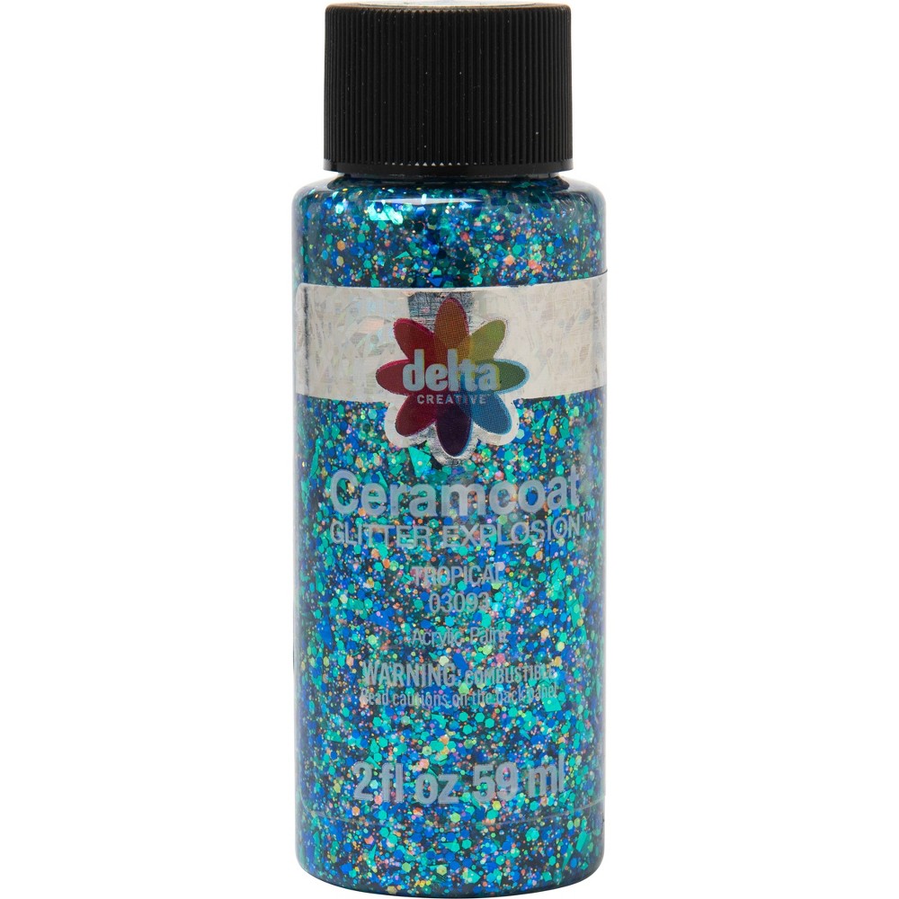 Delta Ceramcoat Glitter Explosion Acrylic Paint (2oz) - Tropical