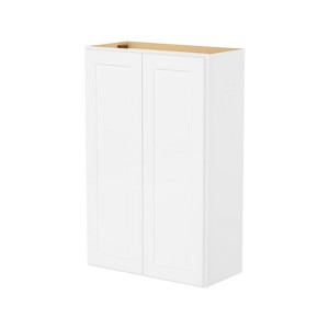 HOMLUX Easy-DIY 12 in D x 42 in H in Shaker White Ready to Assemble Wall Kitchen Cabinet 2 Doors-3 Shelves - 1 of 4