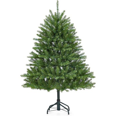 Prelit Artificial Christmas Tree with 200 Lights, Foldable Stand, On/Off Foot Pedal, Easy Assembly, Holiday Decor for Home, Party, Office, Green