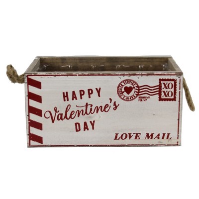 Home & Garden 4.5" Love Mail Wood Planter Valentine's Day  Love Xoxo Burton & Burton  -  Planters