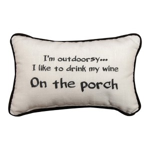 Humorous Throw Pillow I’M OUTDOORSY… – 12.5x8 Inch Accent by Manual Woodworkers and Weavers - 1 of 3