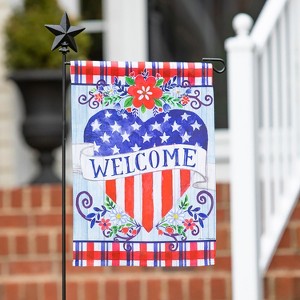 Welcome Heart Garden Suede Flag - 1 of 2
