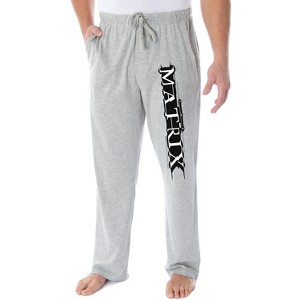 The Matrix Men's Classic Film Logo Loungewear Sleep Pajama Pants Heather Grey - 1 of 3