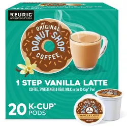 The Original Donut Shop One Step Latte Vanilla Dark Roast- Keurig K-Cup Coffee Pods - 20ct