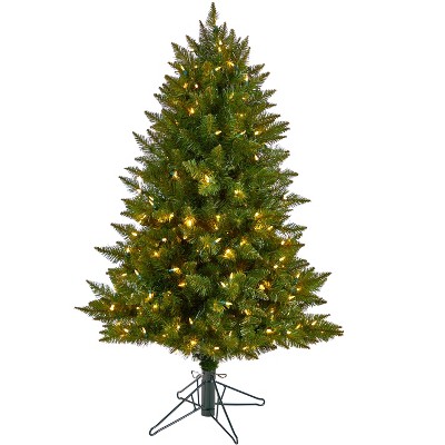 Nearly Natural 4-ft Vermont Spruce Artificial Christmas Tree with 200 Color Changing (Multifunction and Remote Control)