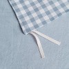 BAGOKIE 100% Washed Cotton Plaid Duvet Cover Set Queen/King Size Duvet Cover with 2 Pillowcases, Blue - 4 of 4