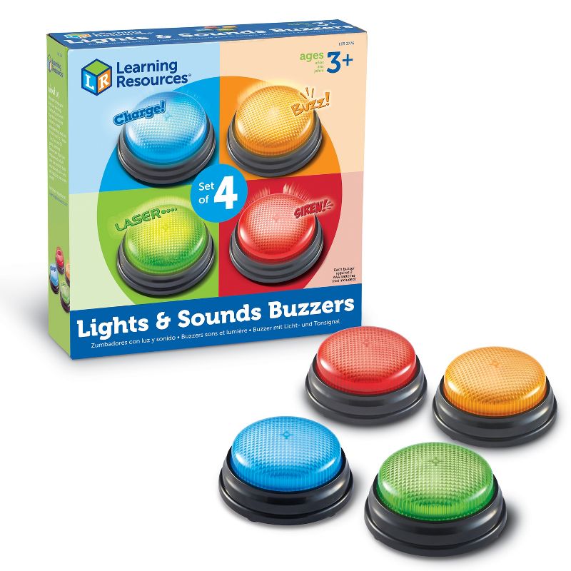 Learning Resources Lights and Sounds Answer Buzzers - 4 Pieces Teacher and Classroom Supplies, 1 of 7