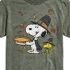 Men's - Peanuts - Snoopy and Woodstock Thanksgiving Pie Short Sleeve Graphic T-Shirt - 2 of 4