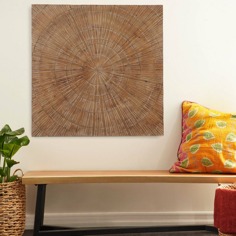 Wood Starburst Handmade Radial Wall Decor Brown - Olivia &#38; May: Coastal Style, Abstract Art, 3 of 16
