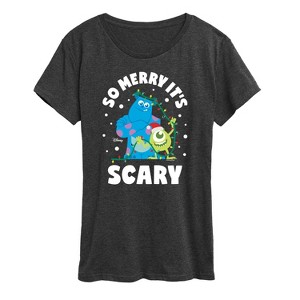 Women's - Monsters, Inc. - So Merry Its Scary Short Sleeve Graphic T-Shirt - 1 of 4
