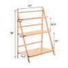 3 Tier Heavy Duty Bamboo Plant Stand Foldable Corner Planter Indoor Flower Pots Display Rack for Outdoor Garden Balcony & Patio - 3 of 4