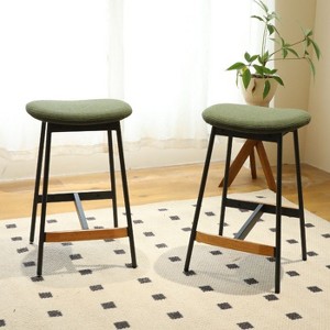 CAVINAS Modern Upholstered Counter Stool with Cushion Covers, Bar or Counter Height, Set of 2 - 1 of 4