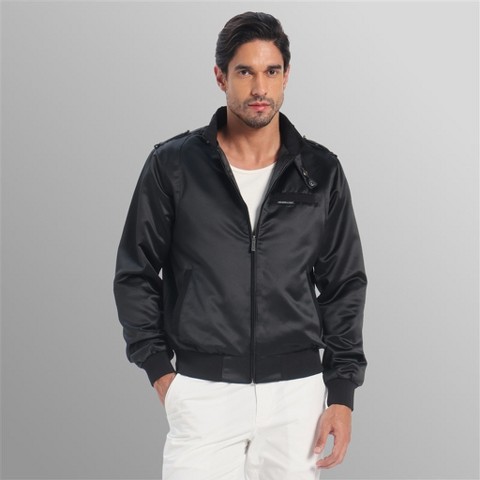 Мужская куртка Members Only Classic Satin Iconic Racer Jacket - Black, цвет: Чёрный