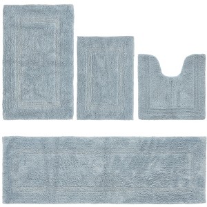 Lux Premium 100% Cotton Tufted Solid Reversible 4 Piece Bath Rug Set – Ultra-Soft, Water-Absorbent, Durable, Machine Washable Bathroom Rug - 1 of 4