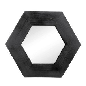 PAGED Hexagonal Bathroom Mirror, 18.5"x18.5" Vanity Mirror with Wood Frame, Wall Mirror for Bathroom, Bedroom - 1 of 4