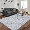 Area Rug Machine Washable Rug Non Slip Non Shedding Large Indoor Carpet Floral Low Pile Foldable Stain Resistant Rugs for Bedroom Living Room - 4 of 4