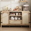Sideboard Buffet Cabinet with Storage, 59.1"Large Rattan Storage Cabinet with Drawers,Farmhouse Coffee Bar Cabinet for Living Room, Kitchen, Entryway - 2 of 4