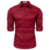 Men's Floral Jacquard Dress Shirt Long Sleeve Button Down Shirts Luxury for Wedding Party Prom - 2 of 4