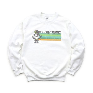 Simply Sage Market Women's Graphic Sweatshirt Feelin' Lucky Leprechaun St. Patrick's Day - 1 of 3